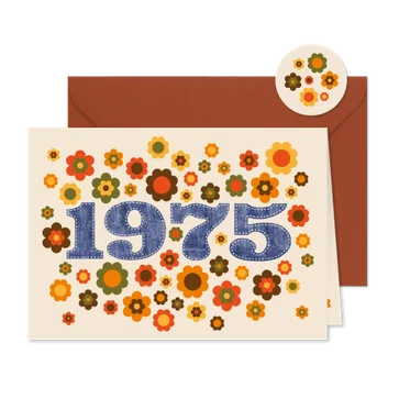 Uitnodigingskaart seventies flowerpower 1975
